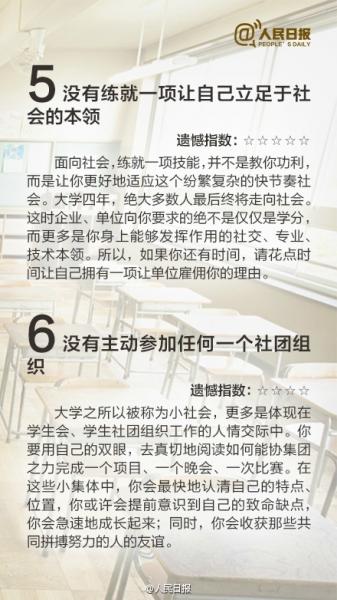 有圖有話|大學最遺憾的16件事，你中槍了嗎？