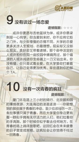有圖有話|大學最遺憾的16件事，你中槍了嗎？